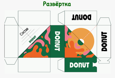 Проект: «Упаковка для пончика», Найденова Александра Андреевна, Белявская Мария Сергеевна, Приморский край, г. Владивосток
